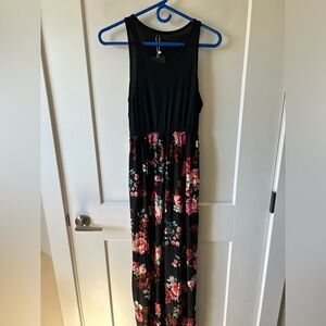 Long floral dress. Stretch material
